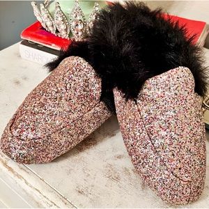 Victoria’s Secret Glittery Fur Slippers